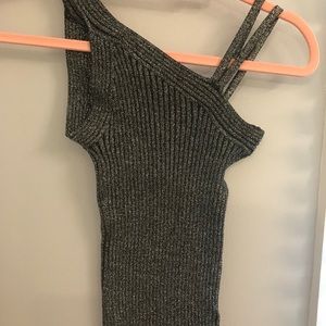 Black and silver sparkle top